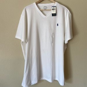 Polo Ralph Lauren White V-Neck Shirt size XXL